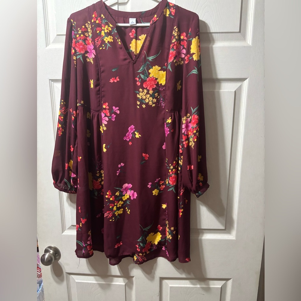 Floral-Print Georgette Swing Dress for Women